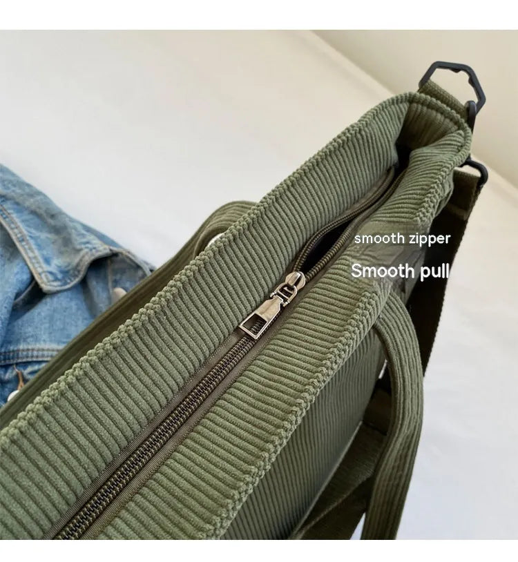 The Corduroy Shoulder Bag — Textured Autumn Warmth