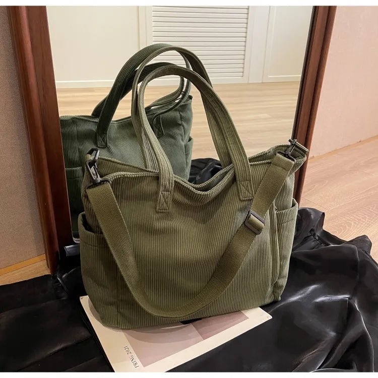 The Corduroy Shoulder Bag — Textured Autumn Warmth