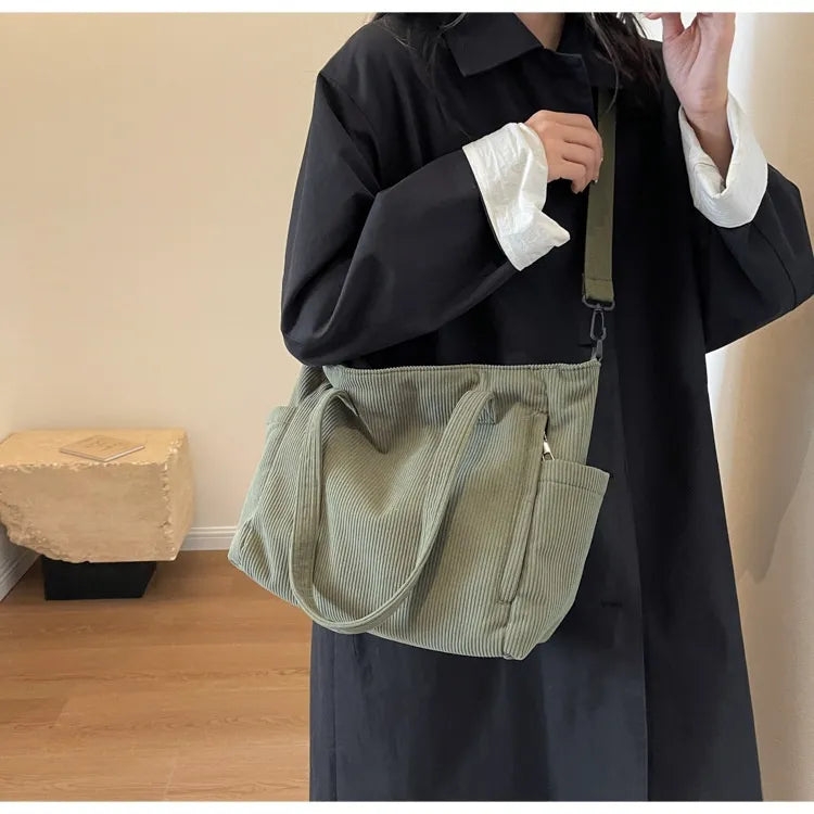 The Corduroy Shoulder Bag — Textured Autumn Warmth