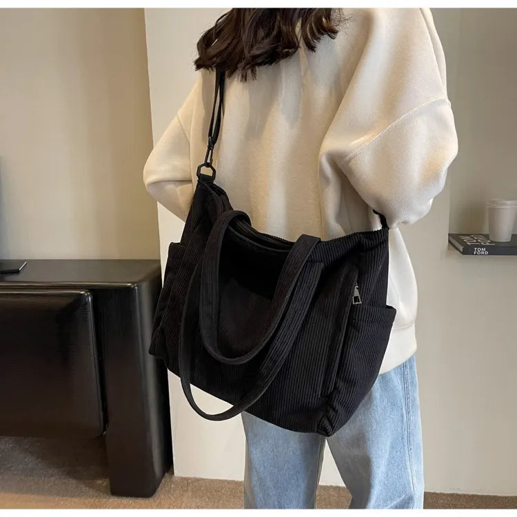 The Corduroy Shoulder Bag — Textured Autumn Warmth