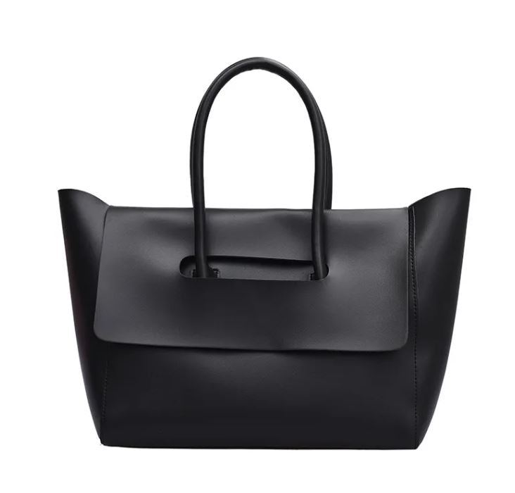 The Soft Hour Leather Shoulder Tote — Spacious Elegance