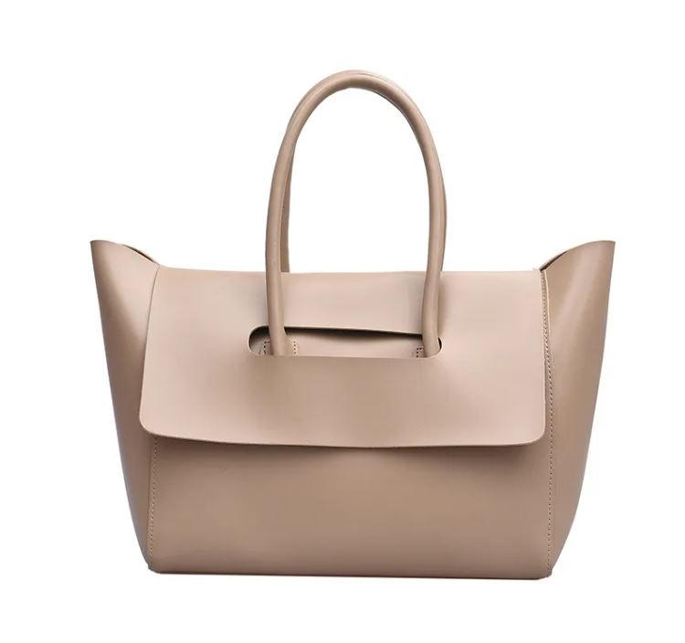 The Soft Hour Leather Shoulder Tote — Spacious Elegance